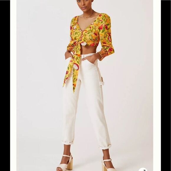 Farm Rio Deep-V Tie-Waist Top - Picture 4 of 7